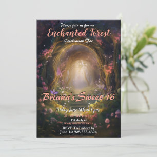 Enchanted Forest Sweet 16 Invitations