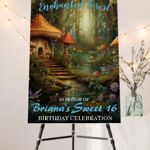 Enchanted Forest Sweet 16 Welcome Sign