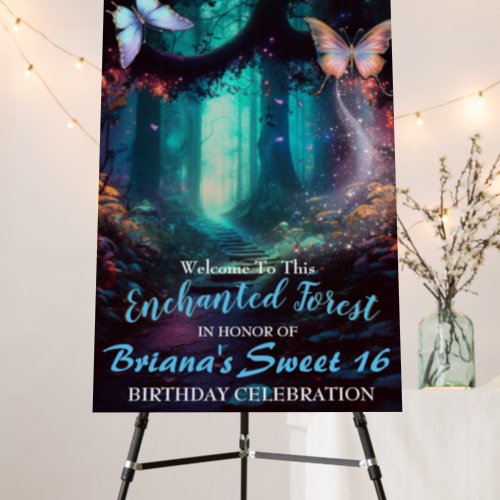 Enchanted Forest Sweet 16 Welcome Sign