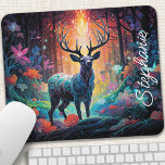 Enchanted Forest Swirl Deer Personalized Mouse Pad<br><div class="desc">Bring a touch of magic to your workspace with this personalized mouse pad featuring a majestic deer adorned with swirling rainbow colors, set within an enchanted forest. The vibrant design and mystical atmosphere create a captivating scene, inspiring creativity and wonder. Make it truly yours by adding your name or a...</div>