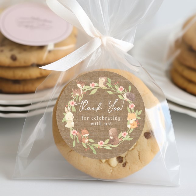 Enchanted Forest Thank You Classic Round Sticker (Creator Uploaded)