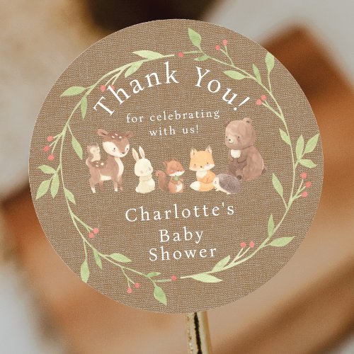 Enchanted Forest Thank You Classic Round Sticker