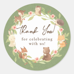 Enchanted Forest Thank You Classic Round Sticker