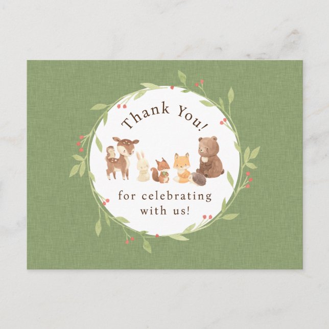 Enchanted Forest Thank You Postcard (Front)