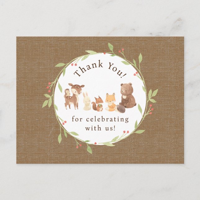 Enchanted Forest Thank You Postcard (Front)