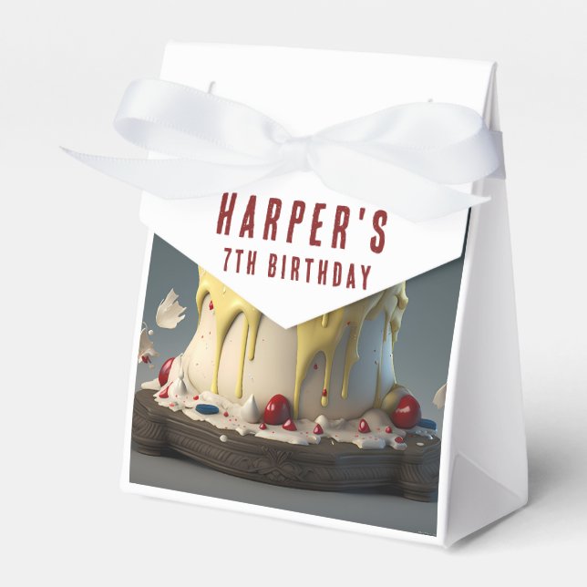 Enchanted Forest Themed Favor Boxes With Name  (Front Side)