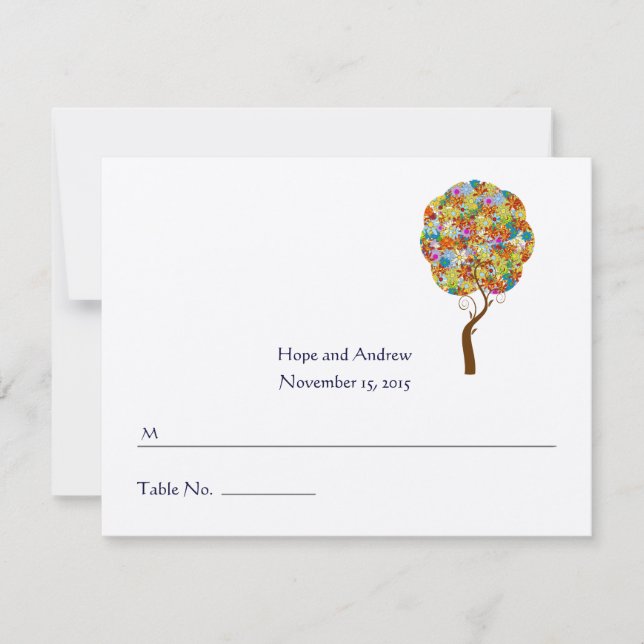 Enchanted Forest Tree Wedding Place Cards (Front)