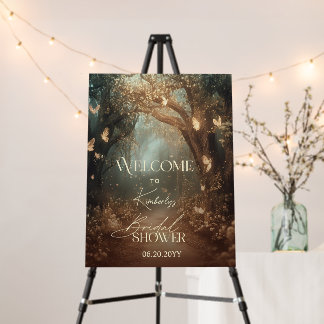 Enchanted Forest Trees Bridal Shower Welcome Sign
