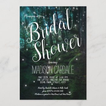 Enchanted Forest Trees Fairy Lights Bridal Shower Invitation by RusticCountryWedding at Zazzle