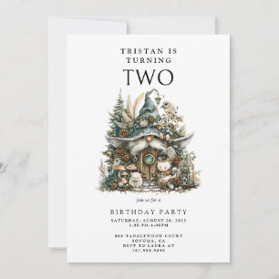 Enchanted Forest Turning Two Birthday Party Invitation