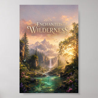 Enchanted Forest Vertical Poster | Deer Art