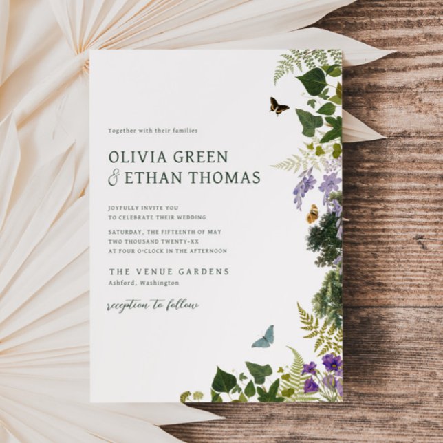 Enchanted Forest Vintage Woodland Wedding Invitati Invitation (Creator Uploaded)