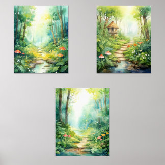 Enchanted Forest – Watercolor Nursery Wall Art Sets