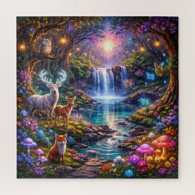 Enchanted Forest Waterfall Puzzle (Vertical)