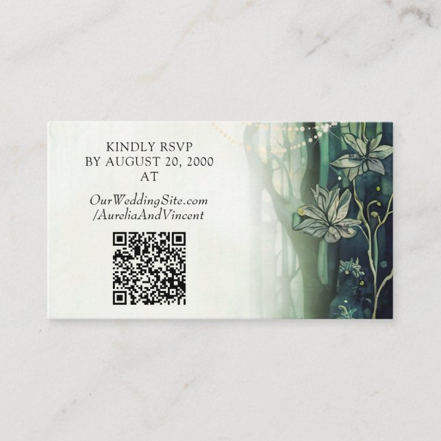 Enchanted Forest Wedding Enclosure Card (Front)