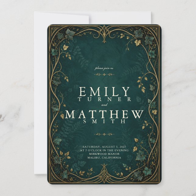 Enchanted Forest Wedding Invitation (Front)