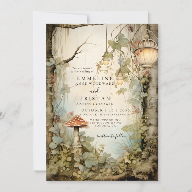 Enchanted Forest Wedding Invitation (Front)