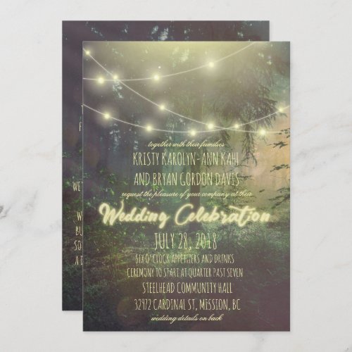 Enchanted Forest Wedding Invitation _ String Light