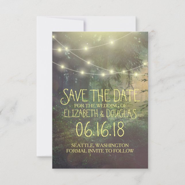 Enchanted Forest Wedding Save the Date (Front)