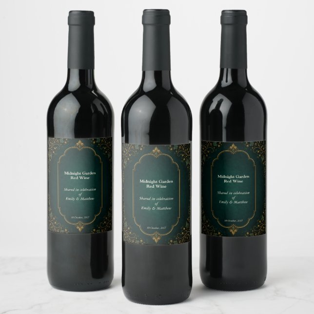 Enchanted Forest Wedding Wine Bottle Label (Bottles)