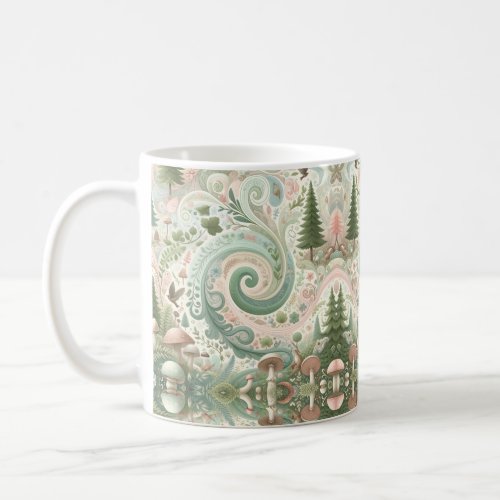 Enchanted Forest Whirl A Pastel Cottagecore Dream Coffee Mug