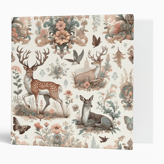 Enchanted Forest Whispers: Victorian Wildlife 3 Ring Binder (Front/Inside)