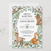 Enchanted Forest Woodland Animals Baby Shower Invitation (Front)