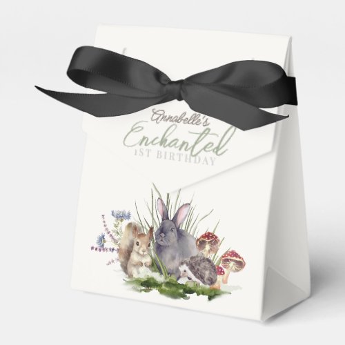Enchanted Forest Woodland Animals Birthday Cream Favor Boxes