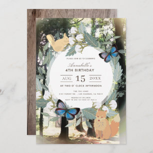 Enchanted Forest Woodland Animals Girl Birthday Invitation