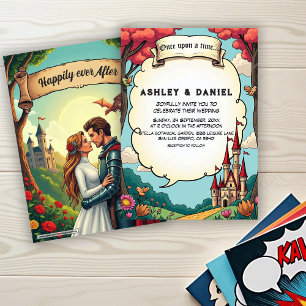 Enchanted Forest Woodland Castle Fairytale Wedding Invitation