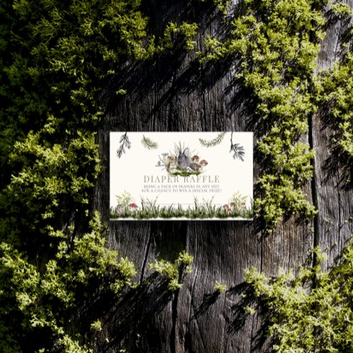 Enchanted Forest Woodland Diaper Raffle Ticket Enclosure Card