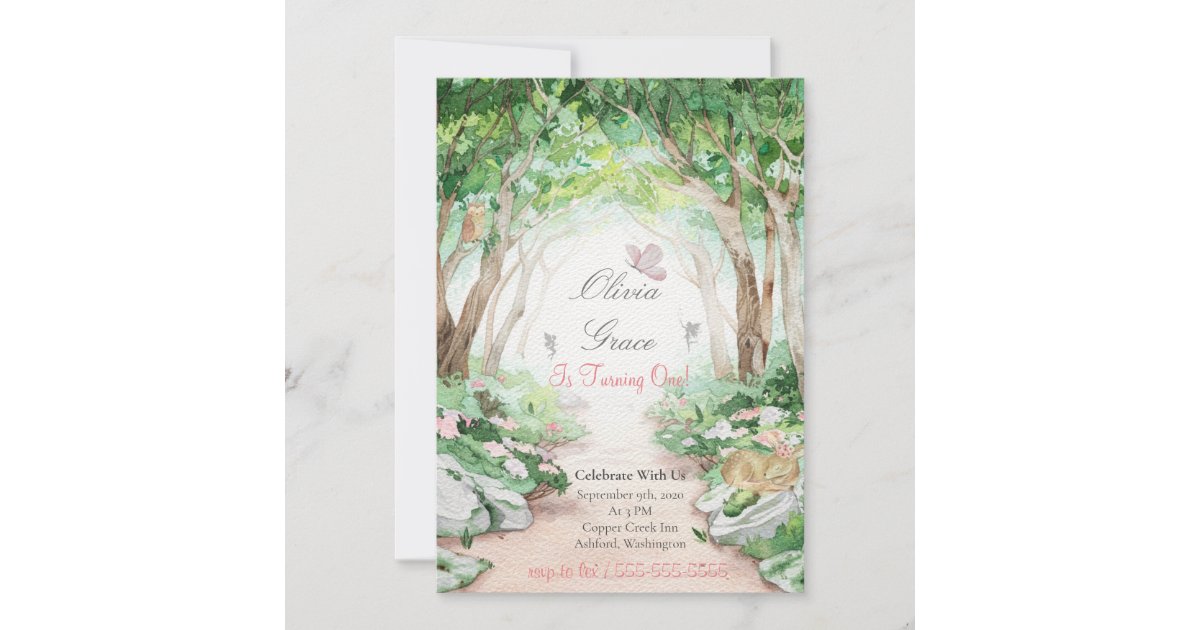 Enchanted Forest Woodland Fairy Invitation Zazzle