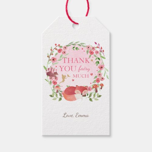 Enchanted forest Woodland Fairy Pink Whimsical Gift Tags