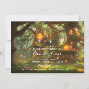 Enchanted Forest Woodland Fairy Slumber Party Invitation