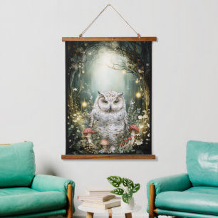 Enchanted Forest Woodland Owl Hanging Tapestry