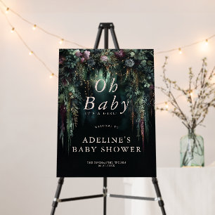 Enchanted Forest Woodland Rose Baby Shower Welcome Foam Board