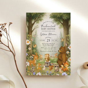 Enchanted Forest Woodland Storybook Baby Shower Invitation