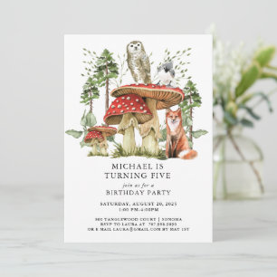 Enchanted Forest Woodlands Boy 5th Birthday Invitation