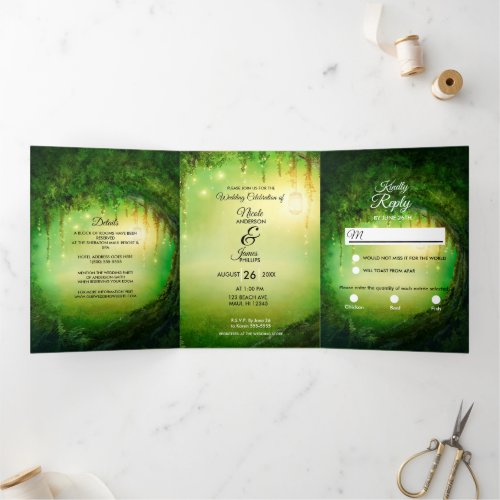 Enchanted Forest Woods Trifold Wedding Program