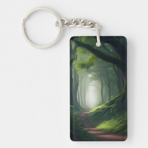 Enchanted Forest Woods Walking Path Keychain