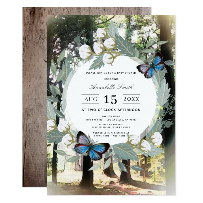 enchanted forest baby shower invitations