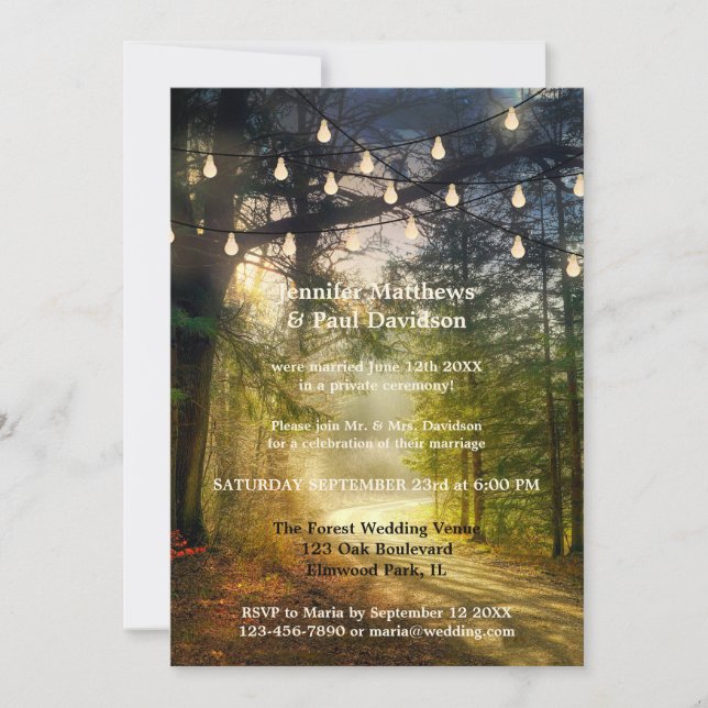Enchanted Forest Your Photo Post Wedding Party Invitation (Front)