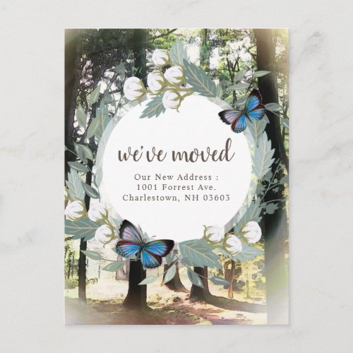 Enchanted Forrest Moving Announcement Postcard