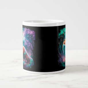 Enchanted Fox Under Moonlit Sky – Vibrant Fantasy Giant Coffee Mug