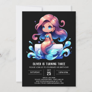 Enchanted Fun Mermaid Birthday Invitation