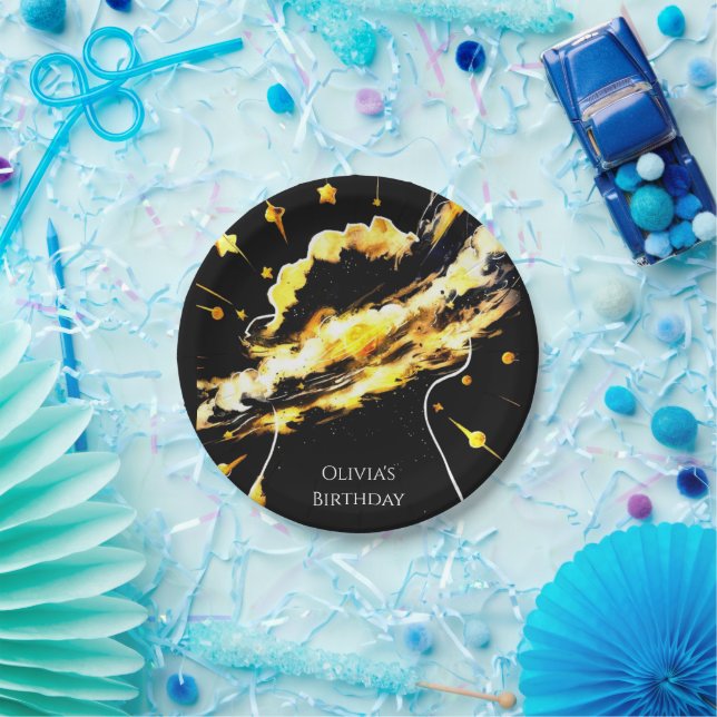 Enchanted Fun Space Birthday Paper Plates (Party)