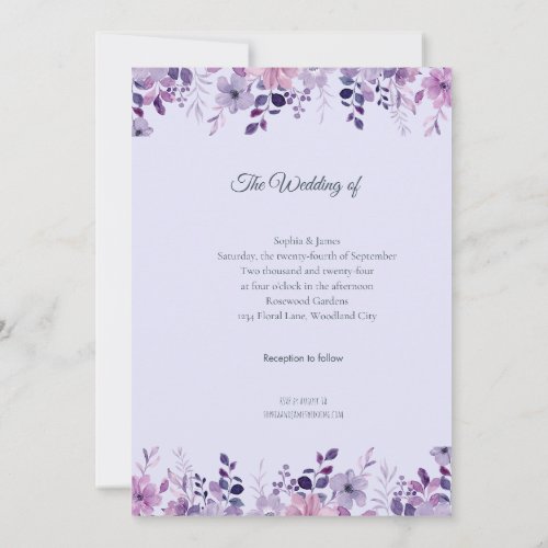 Enchanted Garden A Floral Watercolor Wedding  Invitation