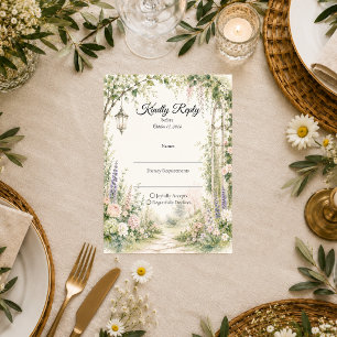 Enchanted Garden Arch Romance Wedding RSVP Card