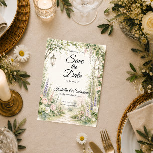 Enchanted Garden Arch Romance Wedding Save The Date