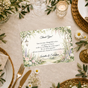 Enchanted Garden Arch Romance Wedding Thank You Card